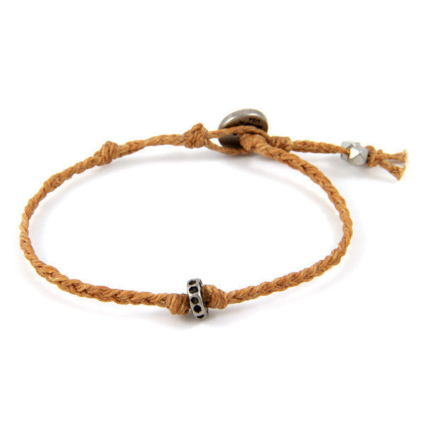 Donut Ring Butter Scotch Irish Linen Bracelet