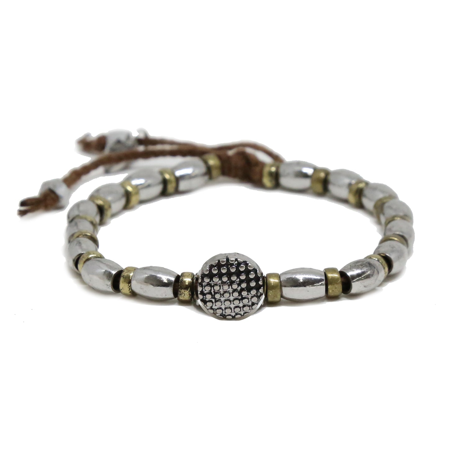 Wrangler Bang Bracelet in Brown and Silver