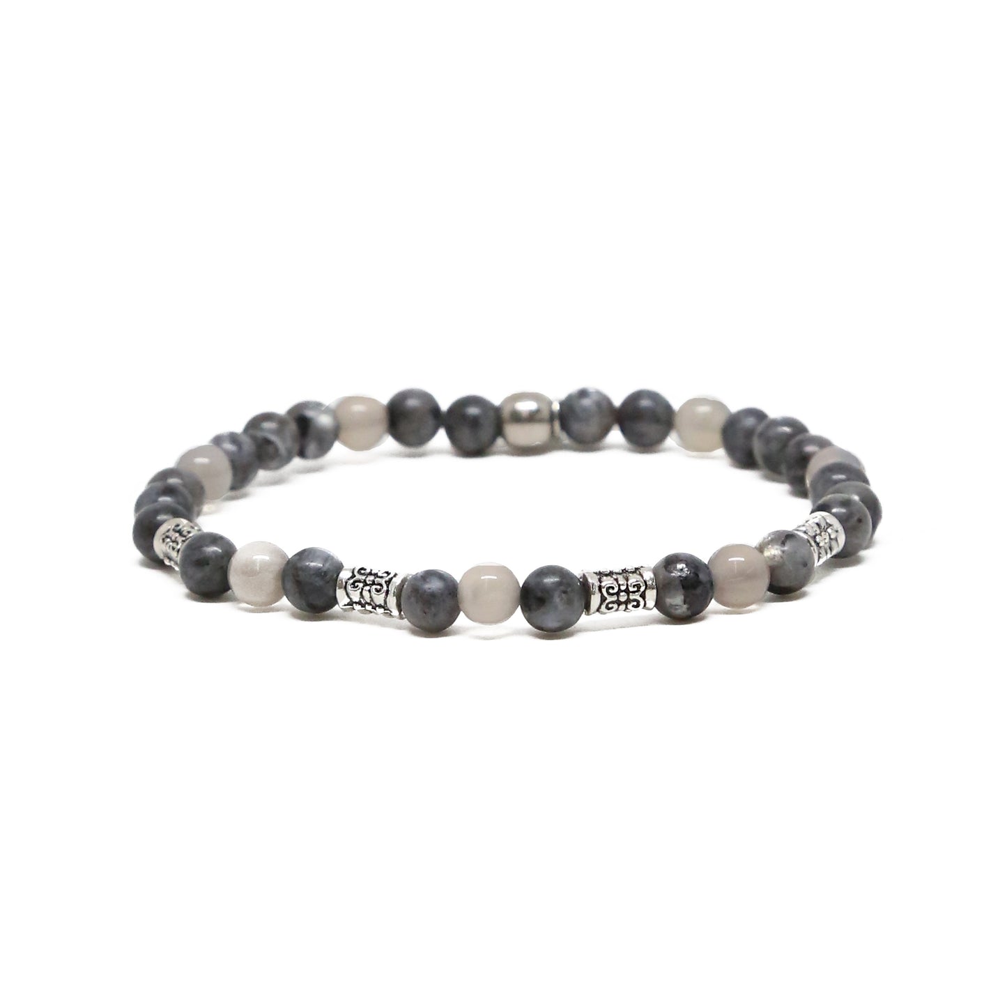 Grey Matter Bracelet in Grey and Silver Ox
