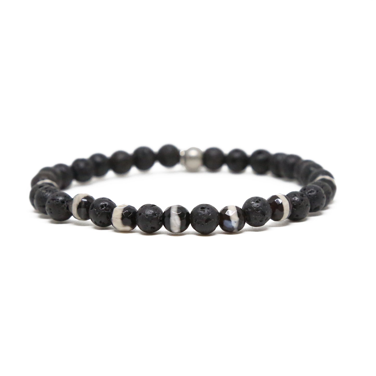 Gravity is a Drag Bracelet in Lava Bead and Silver Ox