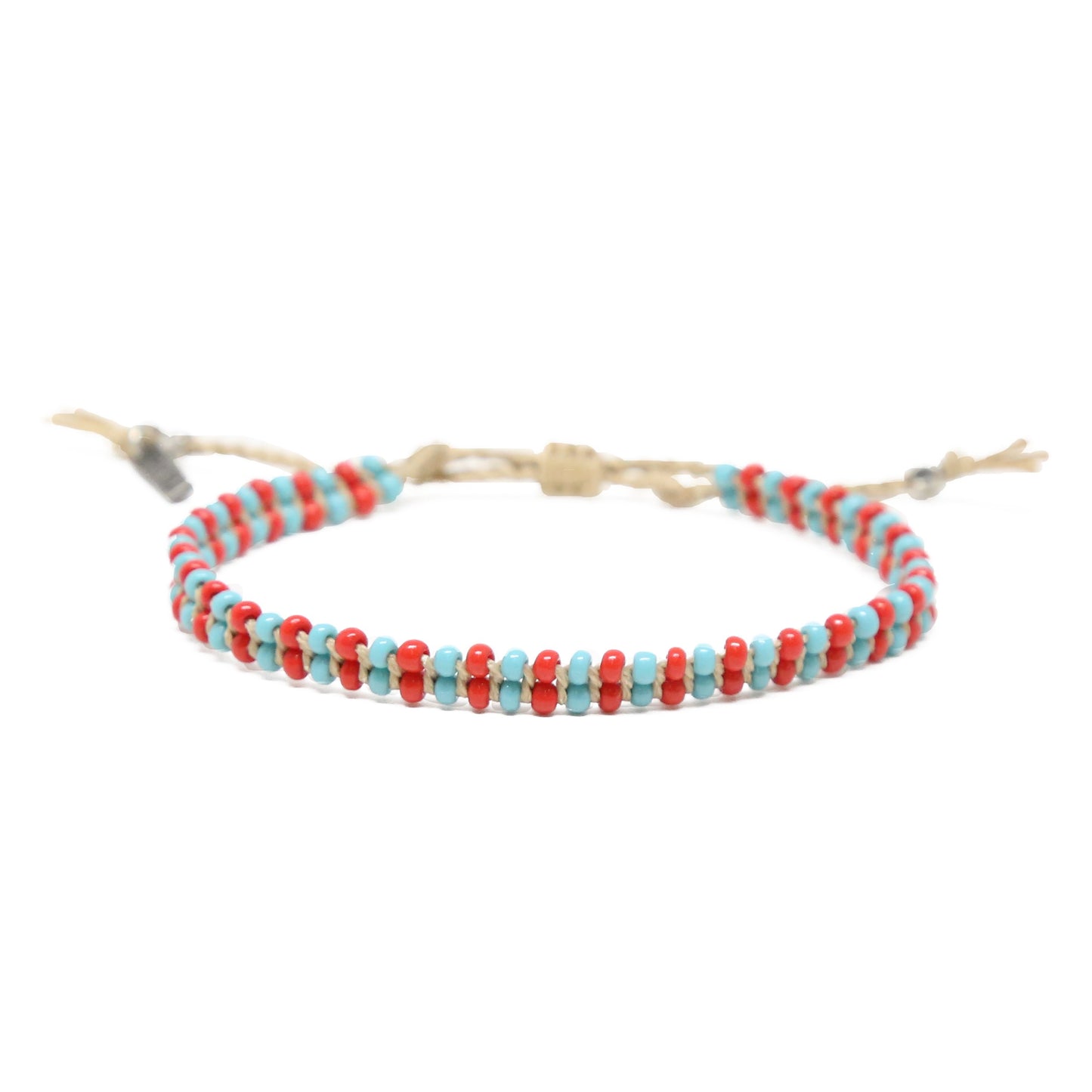 About Those Vibes Bracelet in Turquoise, Red, and Tan