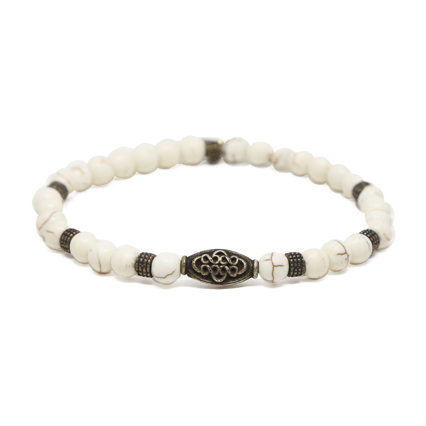 Higher Grounds Bracelet in White and Brass