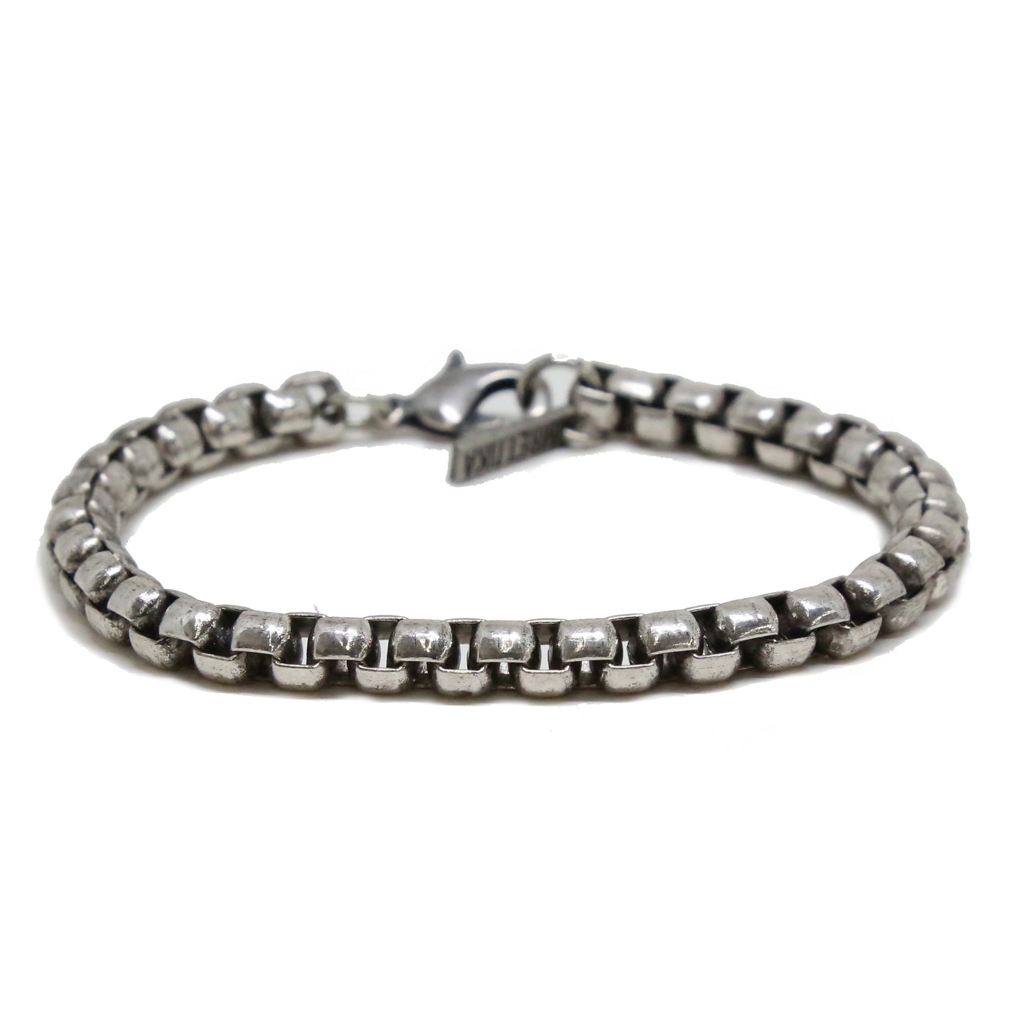 Beaded and Linked Bracelet in Silver Ox