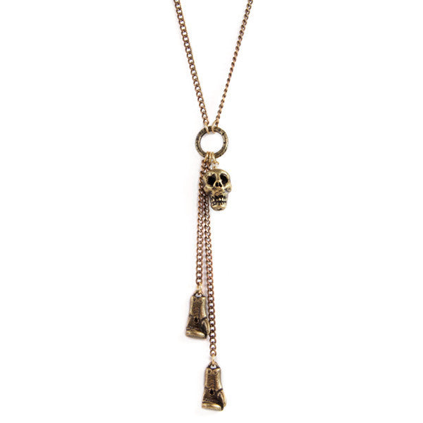 Brass Skull and Boxing Gloves Necklace