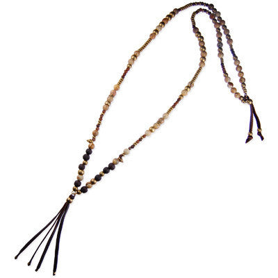 3 of a Kind Bead Combination Bracelet with Tassle