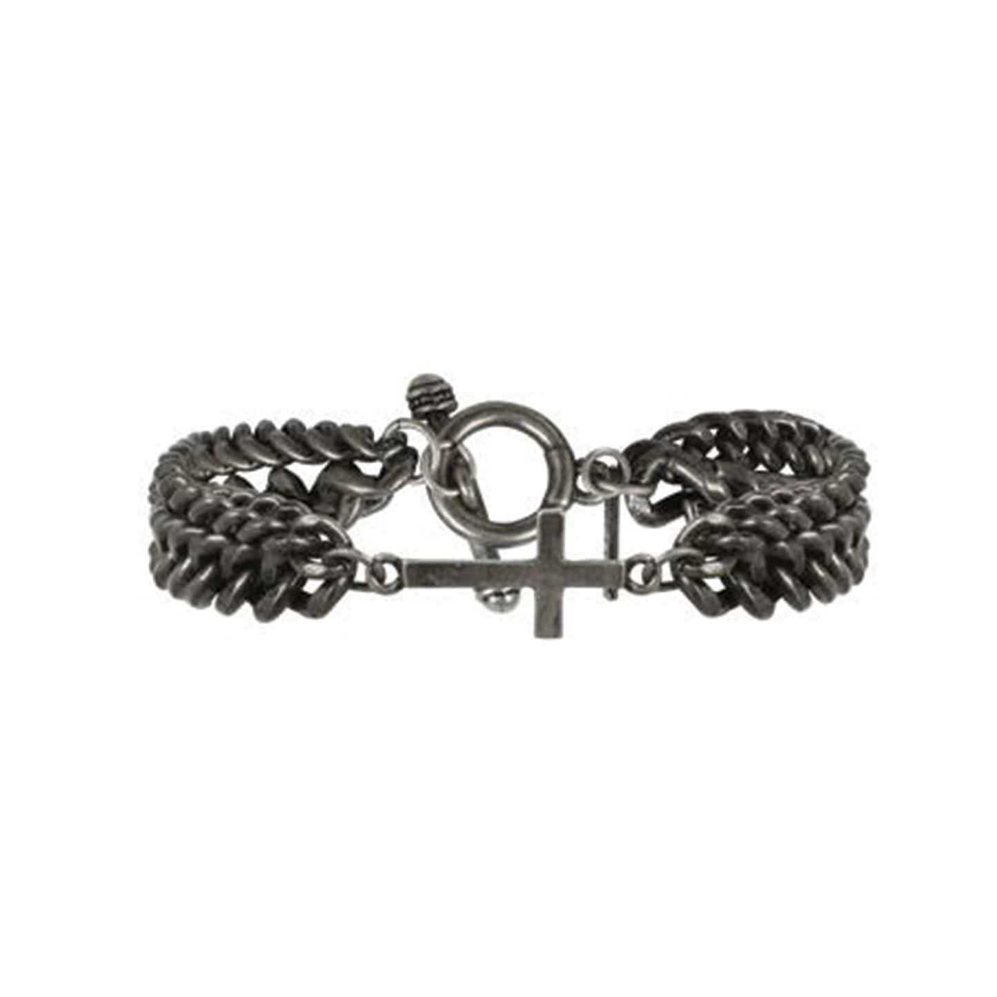 Constant Reminder Silver Metal Chain Bracelet with Cross