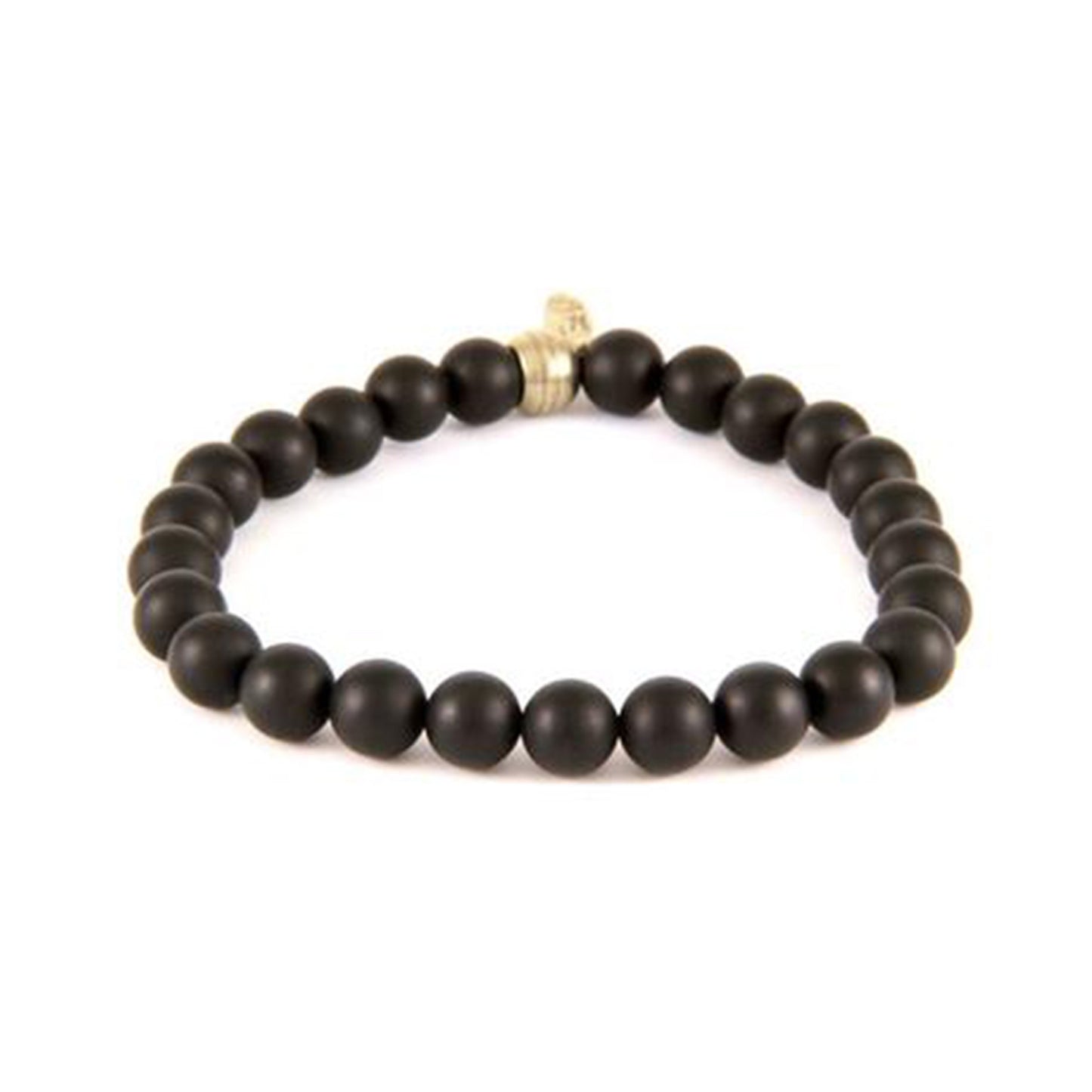 Black Matte Elastic Beaded Bracelet