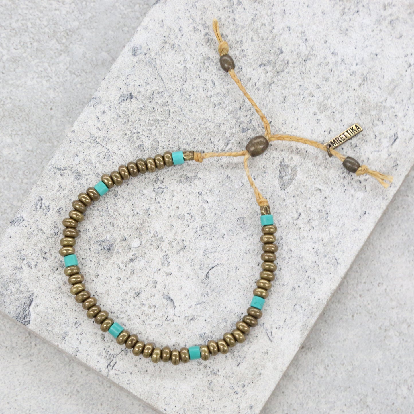 He Donis Bracelet in Turquoise and Brass