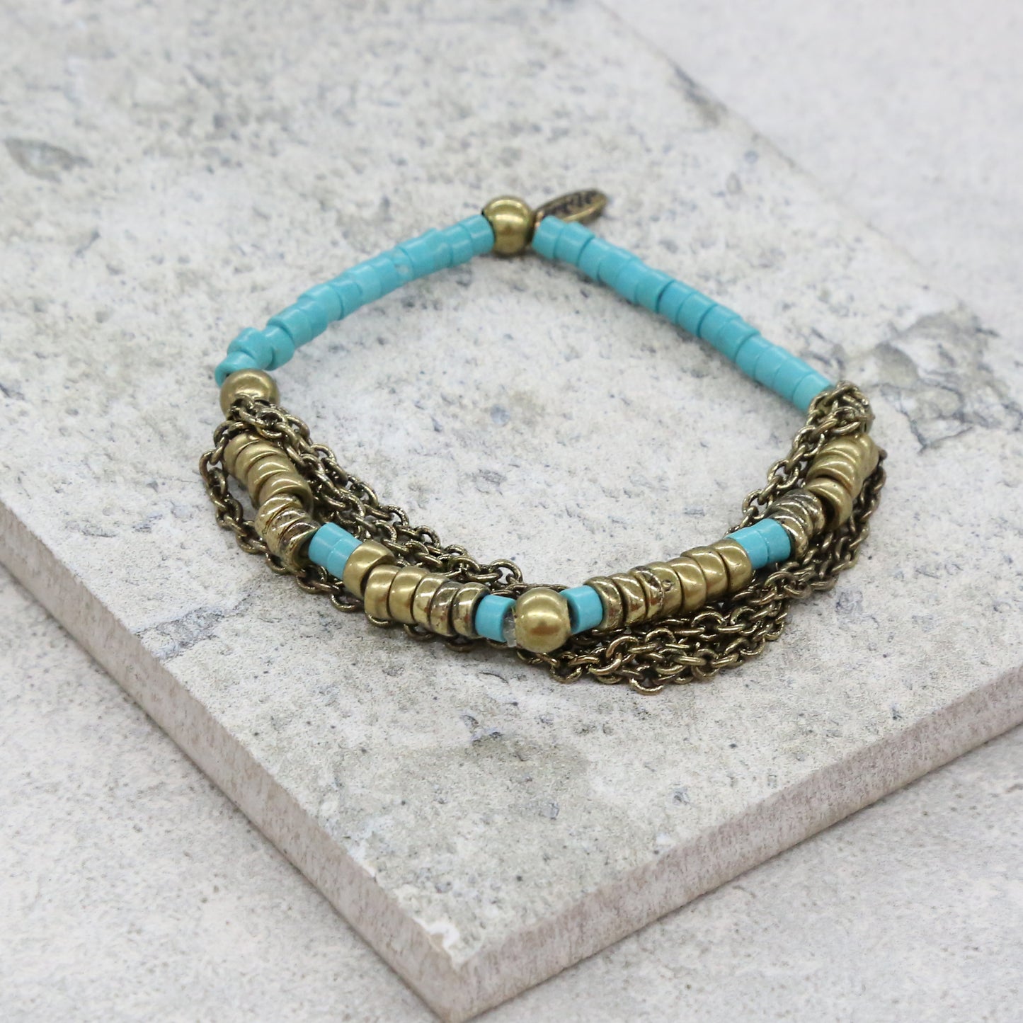 Hadrian Hishi Bracelet in Turquoise and Metal