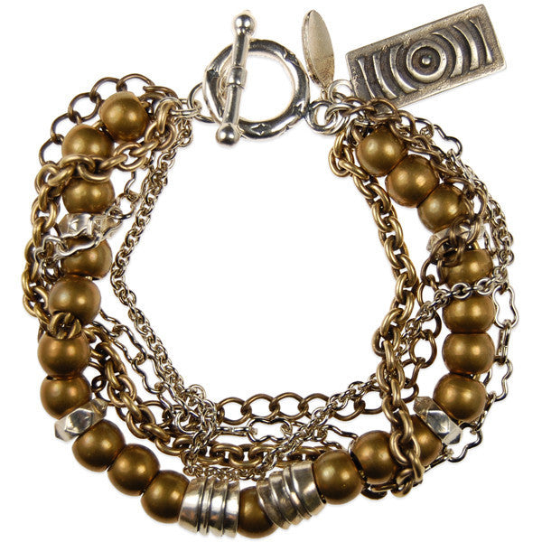 Bead and Chain Combination Bracelet