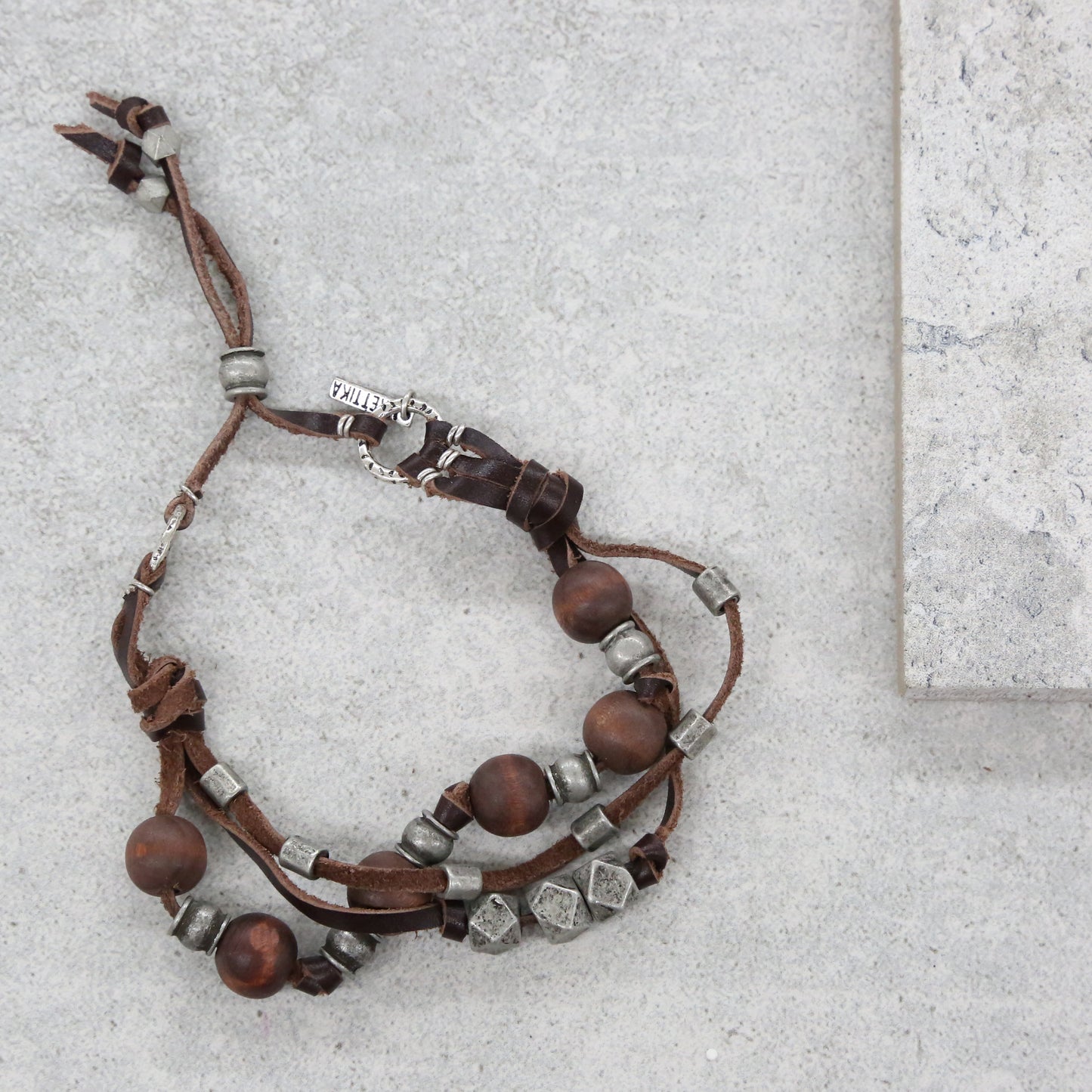 He Bodhi Bracelet in Brown and Silver