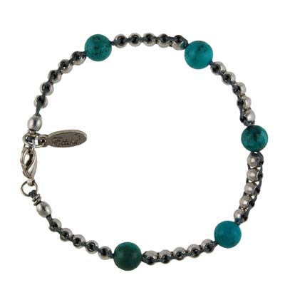 MB113A - Barrel Beads Bracelet with Accent Semi Precious Stone