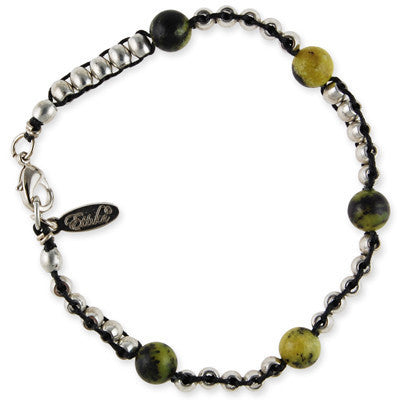 MB113D - Barrel Beads Bracelet with Accent Semi Precious Stone