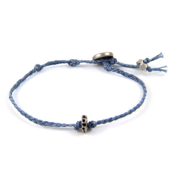Donut Ring Denim Irish Linen Bracelet