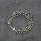 Constant Reminder Silver Metal Chain Bracelet with Cross
