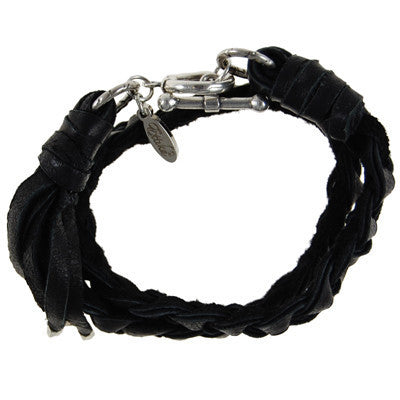 Braided Deerskin Leather Wrap Bracelet with Tassle