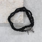 Mens Braided Deerskin Leather Double Wrap Bracelet