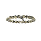 Dalmatian Stretch Bracelet with Large Silver Cornerless Bead, 3"