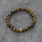 Tiger Eye Stretch Bracelet Large Brass Cornerless Bead