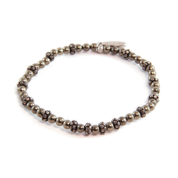 Pyrite and Faceted Donut Beaded Bracelet
