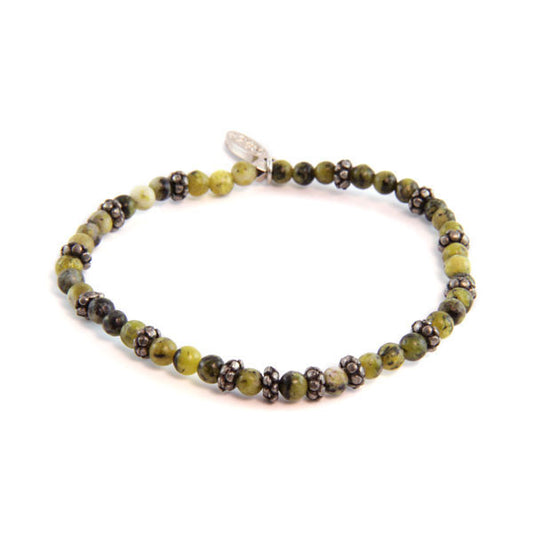 Yellow Turquoise and Faceted Donut Beaded Bracelet