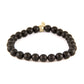 Black Agate Semi Precious Stone Stretch Bracelet