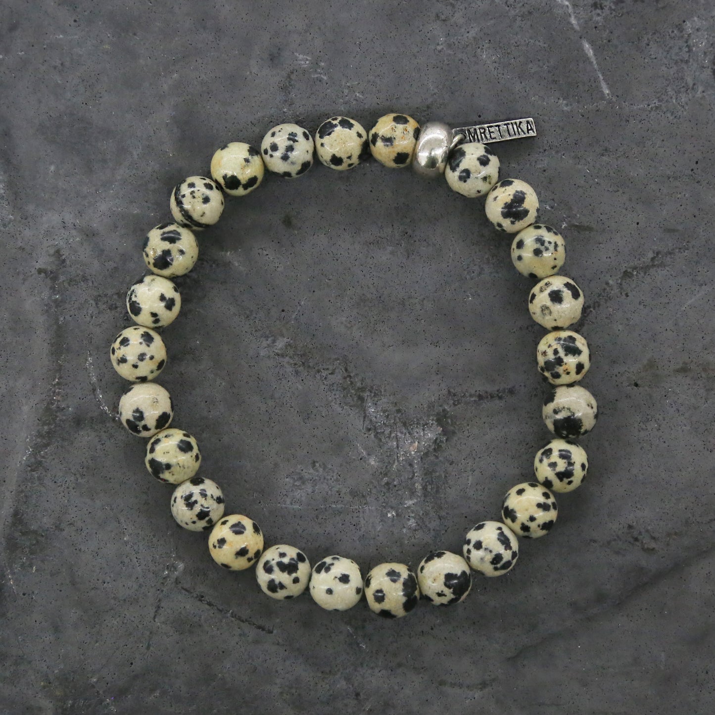 Dalmatian Jasper Elastic Beaded Bracelet