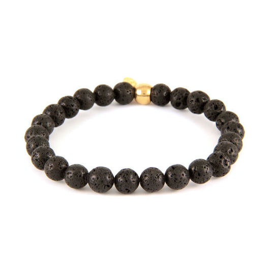 Lava Bead Semi Precious Stone Stretch Bracelet