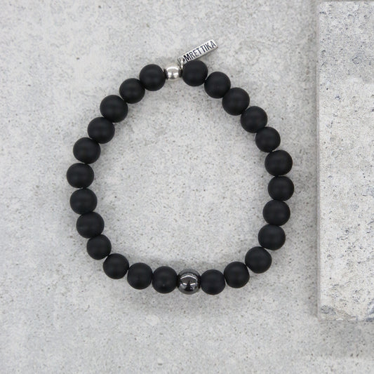 Can't Be Friends Bracelet in Onyx and Antique Silver