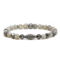 Grey Dawn Elastic Bracelet with Labradorite and Antique Silver