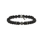 Straight Shooter Bracelet in Lava Beads and Silver Ox