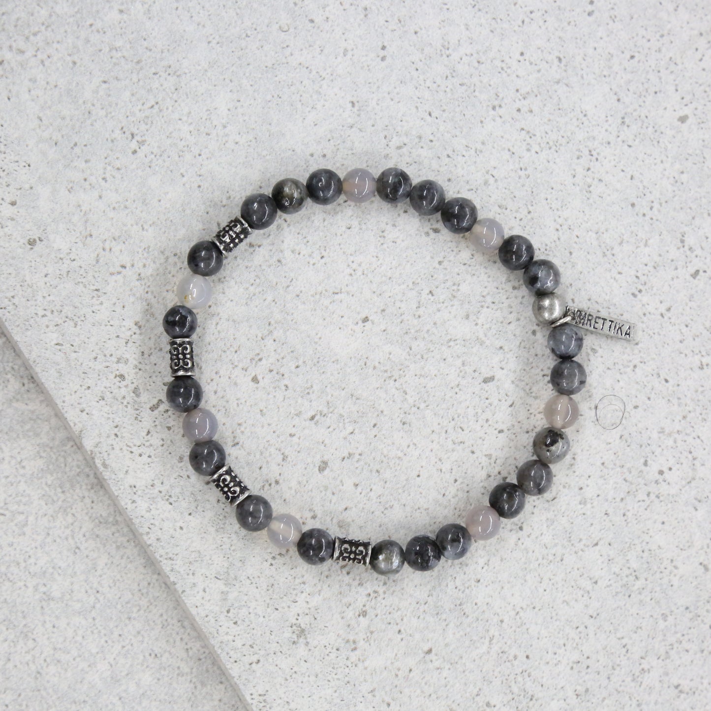 Grey Matter Bracelet in Grey and Silver Ox