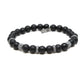 Built Bold Bracelet in Black Agate and Silver Ox