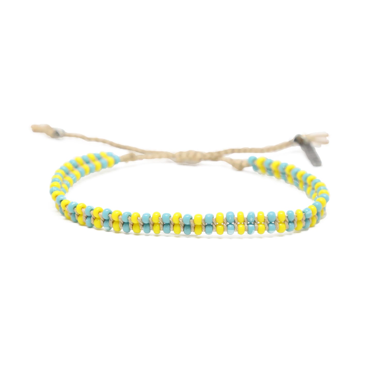 About Those Vibes Bracelet in Turquoise, Yellow, and Tan