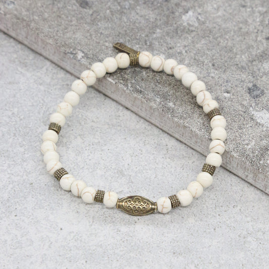 Higher Grounds Bracelet in White and Brass