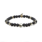 Igneous Bracelet in Lava Bead, Pyrite, and Brass