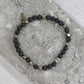 Igneous Bracelet in Lava Bead, Pyrite, and Brass