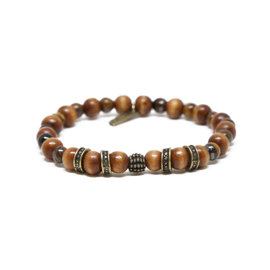 Stay Present Bracelet in Wood and Brass
