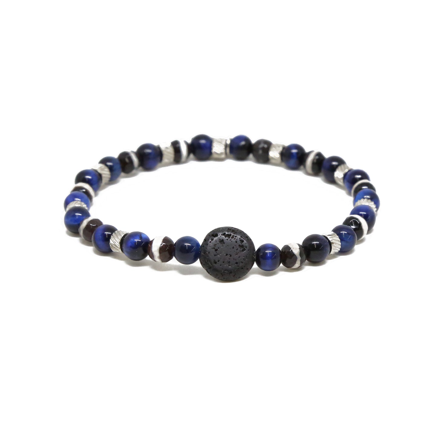 Darren Bracelet in Blue, Black, and Silver Ox