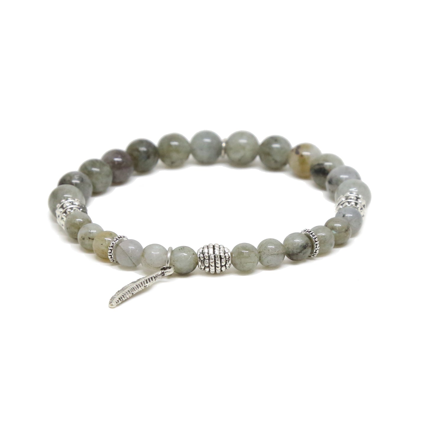 Flocked Bracelet in Labradorite and Silver Ox
