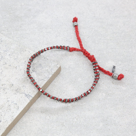 Salt Water Bracelet in Red and Silver Ox