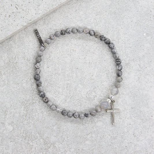 Cherished Memories Bracelet in Grey and Silver Ox