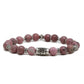 After Sunset Bracelet in Pink Rhodonite and Silver Ox