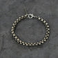 Beaded and Linked Bracelet in Silver Ox