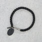 Linked Bracelet with Black Madonna Pendant in Silver Ox