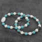 Turquoise and Howlite Beaded Elastic Bracelet Set