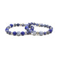 Sodalite and Blue Elastic Bracelet Set in Silver Ox