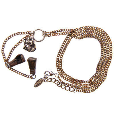 MN103 - Boxing Gloves and Bulldog  Necklace