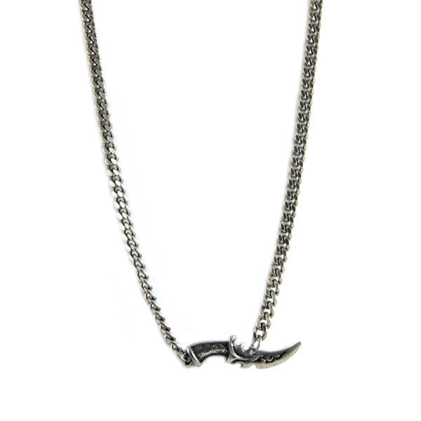 Silver Dagger Chain Necklace