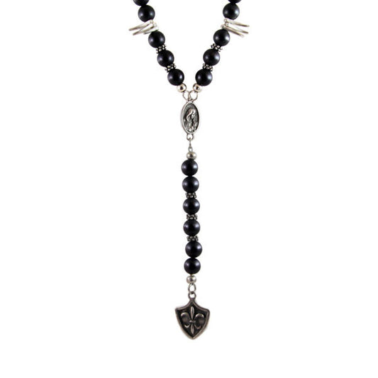 Fleur De Lys  and Mary Shield Necklace